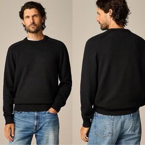 NWT J CREW Heritage cotton crewneck sweater in black
